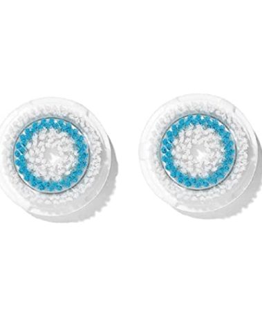 Clarisonic Deep Pore Facial Cleansing Brush Head Replacement Compatible with Mia 1, Mia 2, Mia Fit, Alpha Fit, Smart Profile Uplift and Alpha Fit X, 2 Pack