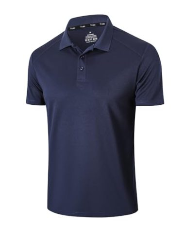 Gaiatiger Men’s 1 Pack Polo Shirt Moisture Wicking Quick Dry Performance Athletic Short Sleeve Golf Shirt,0427,Navy,L