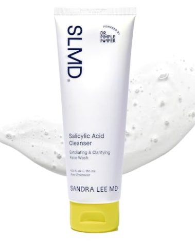 SLMD by Dr. Pimple Popper - Salicylic Acid Cleanser (4 fl oz) Exfoliating Gel Cleanser Face Wash Acne-Prone Skin - Face Wash Helps Reduce the Appearance of Blackheads & Whiteheads