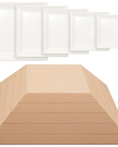 Sunnychicc 5 Pcs Ceramic Mold for Clay Wooden Pottery Clay Molds for Pottery Ceramic Plate for Slump Tools for Handbuilding Craft(Square,6.14-10.87")