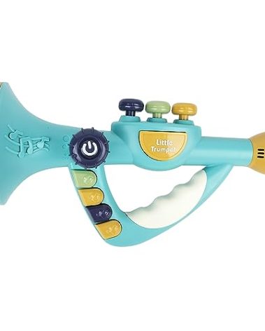 IIROMECI Musical Instruments Toys for Kids, Toddlers Little Trumpet and Baby Educational Toy for Girls & Boys Ages 1-3 (Blue)