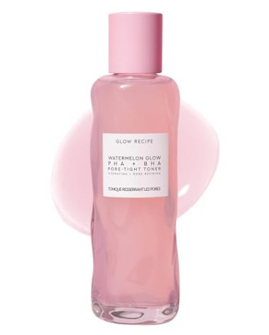Glow Recipe PHA + BHA Face Toner - Korean Skin Care Pore Minimizer & Gentle Facial Exfoliator for Tightening, Hydrating & Exfoliating - Glycerin, Watermelon & Cactus Water (150ml)