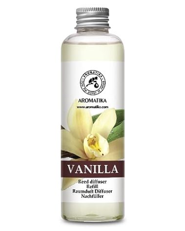 Vanilla Diffuser Refill w/Natural Essential Vanilla Oil 6.8 Fl Oz - Intensive - Fresh & Long Lasting Fragrance - Reed Diffuser Oil Refill Vanilla - for Aromatherapy - SPA - Home - Office - Fitness