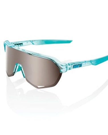 100% S2 Sport Performance Cycling Sunglasses (Polished Translucent Mint - HiPER Silver Mirror Lens)