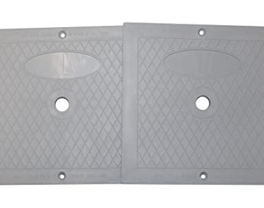 JSP Manufacturing 10 Inch Square Skimmer Deck Cover 10"x10" Lid Replacement for Hayward SPX1082E SP1082 (2, Grey)