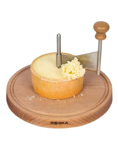 BOSKA Cheese Curler Amigo - The Original with 10-year Warranty - Cheese Wheel for i.a. Tete de Moine, Girolle & Chocolate - Cheese Shaver made of Stainless Steel