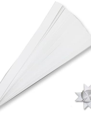 White Paper Strips for Weaving Projects (Single Color Packs). Paper Strips for Moravian Stars, German Stars and Froebel Stars. 50 Strips per Pack (White, 1/2 x 14 inch)