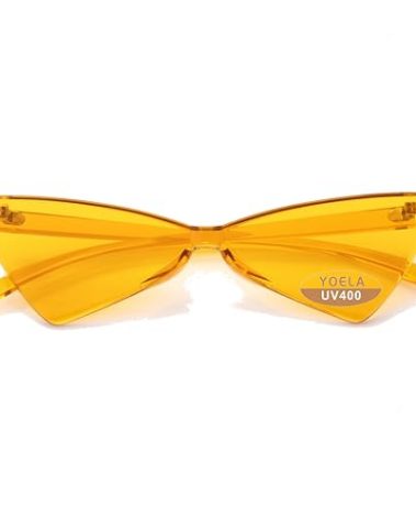 OLINOWL Triangle Thick Rimless Sunglasses One Piece Colored Transparent glasses For Women and Men