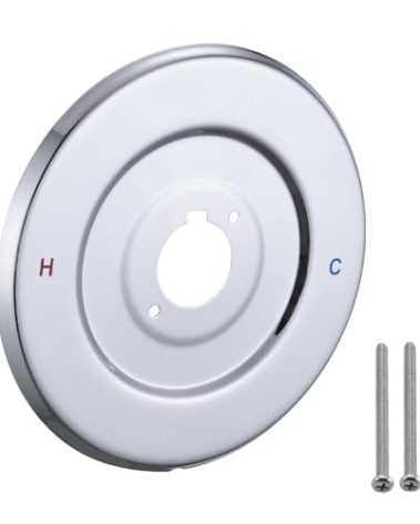 RAINREVIVE Replacement Escutcheon Plate for Moen Gibson Posi-Temp, for One-Handle Tub and Shower Faucets, Single Metal Round Shower Escutcheon Kit, Chrome