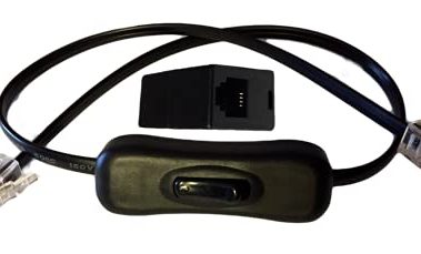 Power Button On/Off Disconnect Switch for Telephone Land Line Phone Cord Cable