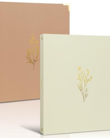 Aesthetic 3 Ring Binder Set of 2 - Sturdy 1 Inch Binder Fits Letter Sized Paper - A Cute Three Ring Holder for Women or Men with Pocket Easily Organizes Your Paperwork for School, Office or Work