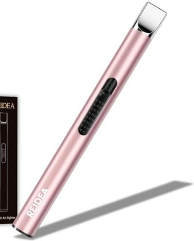 REIDEA Candle Lighter Long USB Rechargeable Arc Windproof Flameless with Safety Switch Buttom for Home Kitchen BBQ Camping Stove