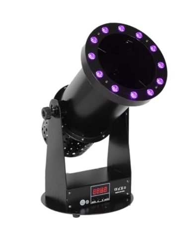 Professional LED Confetti Cannon Launcher - 12x3W RGB, 1500W Blower, DMX/Remote Control for Wedding, Stage, Club & Party Effects
