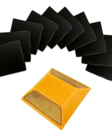 Adhesive Sticky Pads for Road Reflectors, 4" x 4" Butyl Sticky Pads, 10 Pack, Stick Driveway Reflectors on Driveway, Apply on Asphalt, Pavement, Cement or Concrete, Reflectors Sold Separately