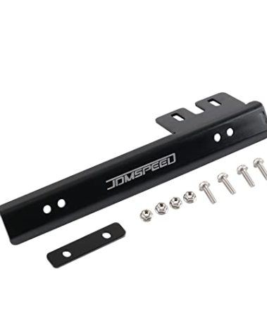 JDMSPEED Black Front Bumper License Plate Mount Bracket Relocator Holder Bar