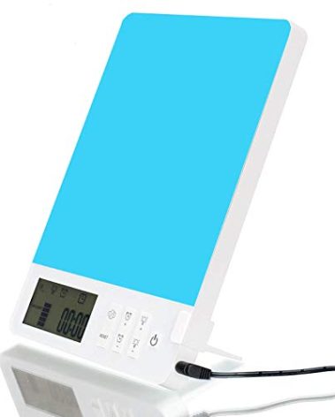 BAOMING Light Therapy Lamp 10000 Lux Brightness-UV Free,Blue Lighting Improve Sleep Quality,Whit Lighting Imitation of Sunlight,Display,4 Periods Timer Function,5 Levels Brightness Adjustment, 1-Pack