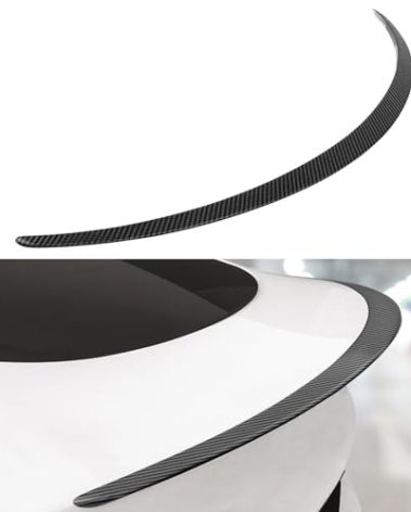 PUOENI Real Carbon Fiber Spoiler Compatible with Tesla Model Y 2020-2024-(No for New Model Y Juniper) Upgrade Sport Rear Trunk Spoiler Exterior Accessories-Matte Carbon Fiber