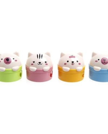 zesijuna Pencil Sharpener Manual Cute Bear Colored Hand Held Pencil Sharpeners with Lid Double Holes for Kids and School Plastic Cute Pencil Sharpener Stationery Paper and (Sky Blue, One Size)