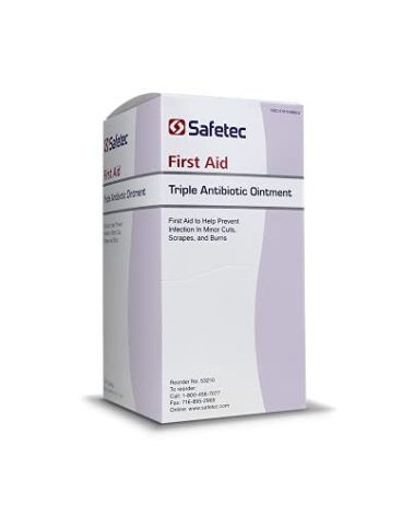 Safetec Triple Antibiotic .9 g. Pouch (144 Count Box) - First Aid Ointment for Minor Cuts, Scrapes and Burns (Pack of 1 Box)