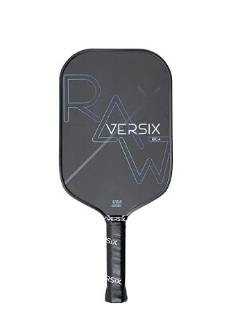 VERSIX RAW Carbon Fiber Pickleball Paddle, Extended 5.75" Handle, Carbon Fiber, 7.9oz (Midweight), 15mm Core…