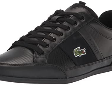 Lacoste Men's Chaymon Sneaker, Black/Black, 10.5