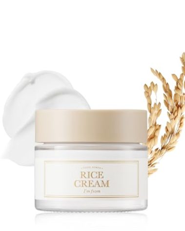 I'm from Rice Cream 1.76 Ounce, Rice Bran Essence with Ceramide, Glowing Look, Improves Moisture Skin Barrier, Deep Nourishment, Smooths and Evens Skin Tone, K-Beauty