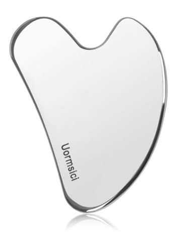 Uormsici Metal Gua Sha Facial Tools, 100% 304 Stainless Steel Guasha Tool for Face, Premium Guasha Set for Face, Body, Gua Sha Stone for Tighten Skin