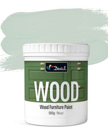 DWIL Matte Finish Furniture Paint - 16 Oz Wood Paint for Cabinets, Doors, Tables, and Dressers Refinishing - Water-Based, Non-Toxic & Odorless, Easy to Apply(Organza Green)-Without Tools