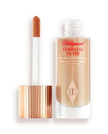 Charlotte Tilbury Hollywood Flawless Filter - Multi‑Use Makeup Primer, Complexion Booster & Illuminating Liquid Highlighter with Sheer Coverage - Smooths & Blurs Skin - 4 Medium