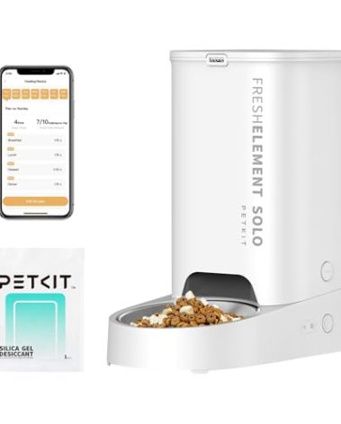 PETKIT Automatic Cat Feeder, 2.4G WiFi Automatic Dog Feeder, App Control Pet Food Dispenser with Triple Fresh-Lock System, Up to 10 Meals Per Day, Schedule Feeding, Food Shortage Alert, 3L Capacity