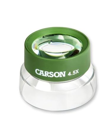 Carson Kids BugLoupe 4.5x Pre-Focused Stand Magnifier Loupe for Viewing Insects, Plants, Coins, Stamps, Maps, Fine Print and Wildlife (HU-55), Green, One Size