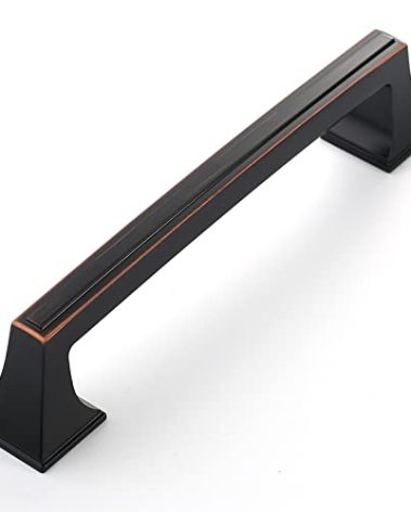 Amerdeco 10 Pack Oil Rubbed Bronze Cabinet Pulls 5 Inch(128mm) Hole Center Cabinet Hardware Kitchen Cabinet Handles for Bathroom Drawer Pulls Dresser Pulls ZH0010
