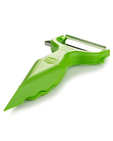 Brner 6-in-1 Multifunctional Garnishing Peeler for Fruits & Vegetables Universal & Potato Peeler Color: Green