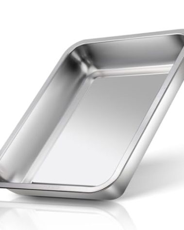 15.7" 304 Stainless Steel Cookie Baking Sheet, Thick Sheet Pan, Oven Baking Tray Nonstick, Easy Clean Sheet Cake Pan for Roasting Appetizer Serving Prep (Silver)