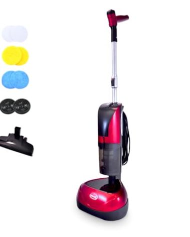 Hard Floor Cleaner, Scrubber, Polisher, Dry Vacuum, Multi-surface, Complete Floor Cleaning Machine, 23 ft. Cord, Red