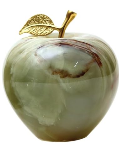 Radicaln Marble Decoration Piece Green Onyx 3" Inch Handmade Apple Paperweight Home Decor – Best for Office Table Decoration & Study Room Decor Paperweight