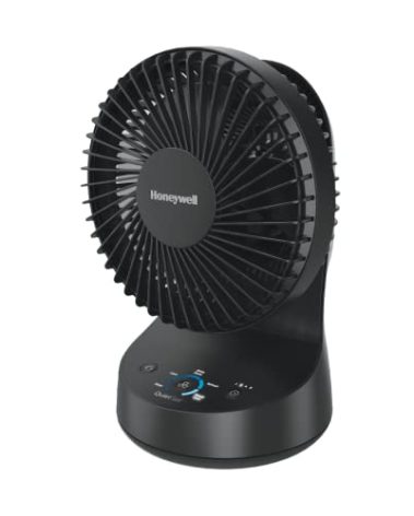 Honeywell QuietSet 5 Oscillating Table Fan, Black – Personal and Small Room Fan with Quiet Operation and 5 Levels of Power and Sound