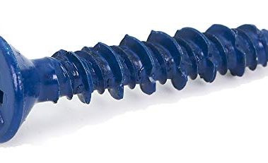 CONFAST 3/16" x 1-1/4" Blue Flat Phillips Concrete Diamond Point Screw Anchor with Drill Bit for Anchoring to Masonry, Block or Brick (100 per Box)