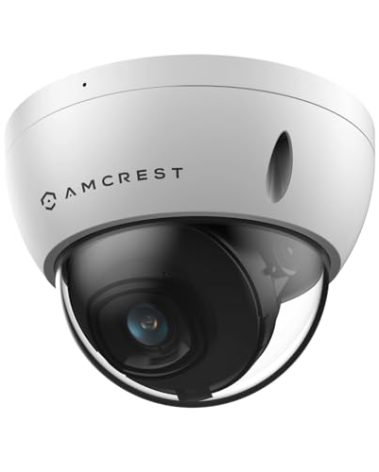 Amcrest UltraHD 4K (8MP) Outdoor Security PoE IP Camera, 3840x2160, 98ft NightVision, 2.8mm Lens, IP67 Weatherproof, IK10 Vandal Resistant Dome, MicroSD Recording, White (IP8M-2493EW-AI-V3)