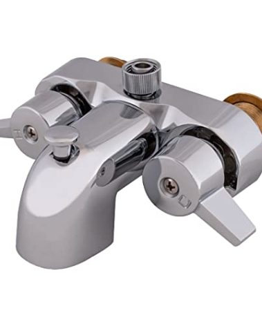 EZ-FLO Two-Handle Add-On Shower Diverter Bathcock, Chrome Plated, 11129
