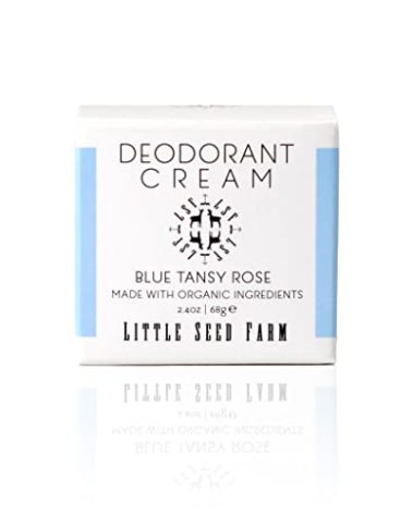 Little Seed Farm All Natural Deodorant Cream - Blue Tansy Rose - Aluminum Free Deodorant for Women or Men, Net Wt. 2.4oz | 68g
