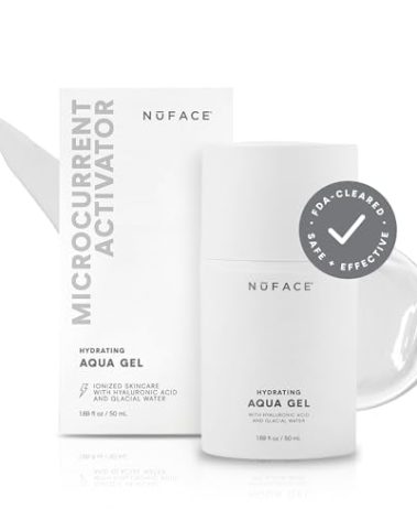 NuFACE Aqua Gel Activator - Microcurrent Conductive Gel & Activator Powered by IonPlex & Hyaluronic Acid to Enhance Results of NuFACE Microcurrent Facial Device - Improves Skin Radiance (1.69 oz)