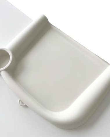 Baby Dining Tray Compatible with Inglesina Fast Table Chair Silicone Baby Feeding Tray for Clip-On Fast Table Chair Dishwasher Safe BPA Free Silicone Removable Dining Tray Accessory -White