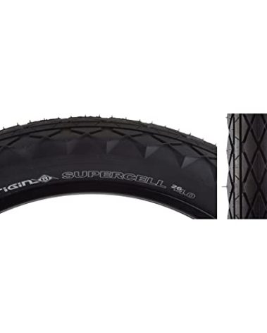 Origin8 Supercell Wire Bead Fat Bike Tires, 26 x 4.0, Black/Black