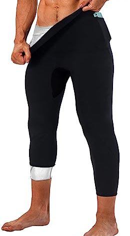 LMCOB Sauna Sweat Short Pants for Men Sauna Leggings Compression Hight Waist Pants Workout Sauna Suit(BH7001-07-M)