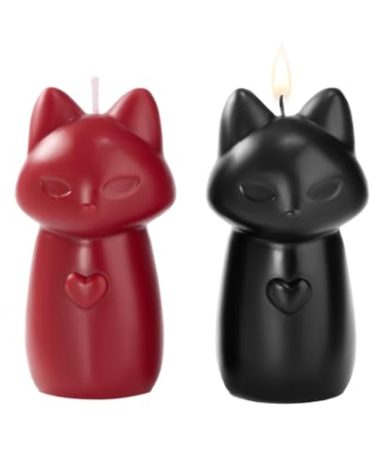 Chloefu LAN Scented Candles, Wax Play, Low Temperature Candles Romantic for Lovers Couples Wedding Valentines, 2 Pack, Black and Red