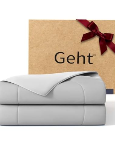Gehtmnl Cooling Comforter, Cooling Blanket for Hot Sleepers and Night Sweats, Double-Sided Cool Breathable Soft Lightweight Blanket, All Season Bedding Comforter, (Cool Grey, Queen(90"x90"))