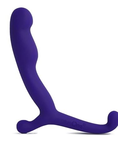 plusOne 4” Prostate Massager Personal Toy, Male Anal Stimulator, Made of Body-Safe Silicone, Waterproof, with External Arm for Easy-Use