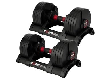 Core Fitness® Adjustable Dumbbell Weight Set By Affordable Dumbbells - Adjustable Weights - Space Saver - Weights - Dumbbells For Your Home -