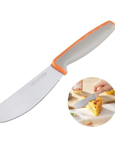 Butter Knife Spreader, Little Cook 4.7 Inch Sandwich Butter Spreader Knife, Stainless Steel Spreaders for Food with Serrated Edge , Great for Butter, Cheese, Peanut, Sandwhich, Jam, Dishwasher Safe